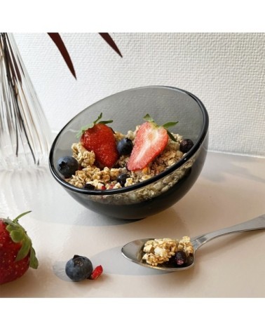 Coupe basse  en verre anthracite - lot de 6