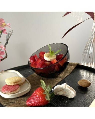 Coupe basse  en verre anthracite - lot de 6