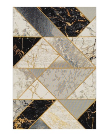 Tapis outdoor et indoor - tissé machine -  noir / blanc 120x180 cm