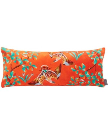 Coussin bécasse velours Orange 25 x 60