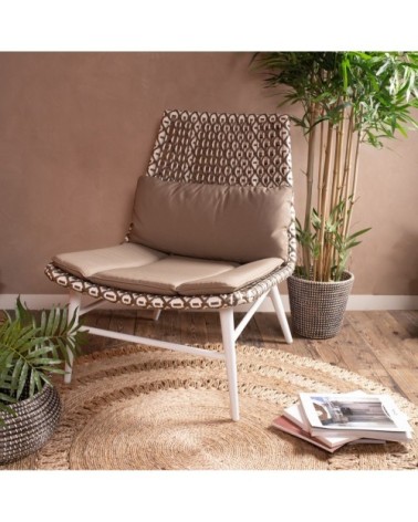 Fauteuil bas taupe