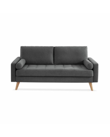 Canapé scandinave 3 places en tissu gris foncé droit