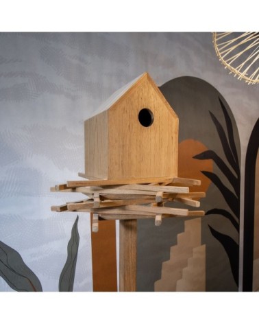 Nid d'oiseaux en teck