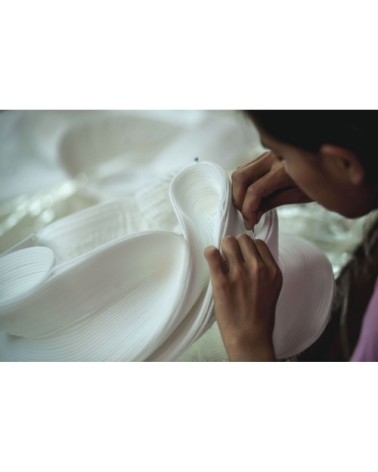 Suspension fabriquée à la main en zipper ivoire D38