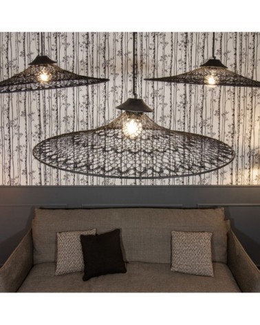 Suspension en métal noir crocheté à la main 80cm