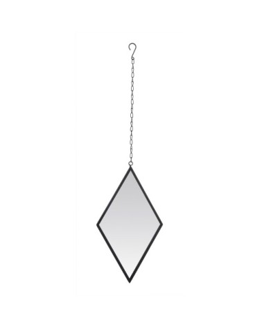 Miroir losange avec attache métal 21x36cm