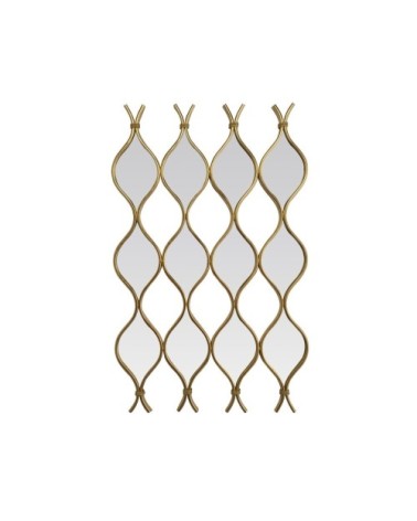 Miroir zig zag en 4 parties métal doré 96,5x62cm