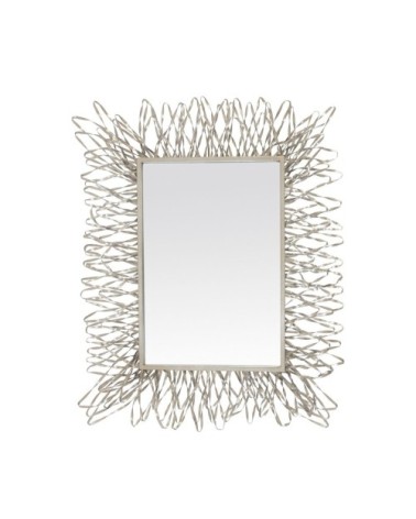 Miroir rectangulaire filaire argenté