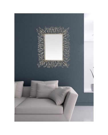 Miroir rectangulaire filaire argenté