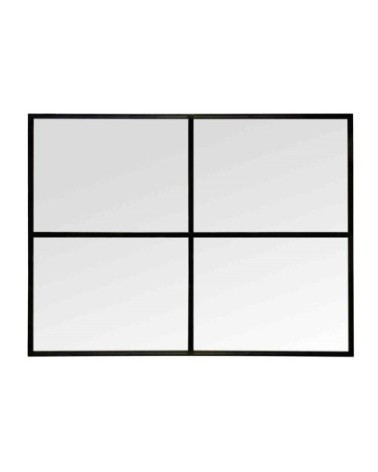 Miroir fenêtre rectangle noir 4 vues 90x120cm