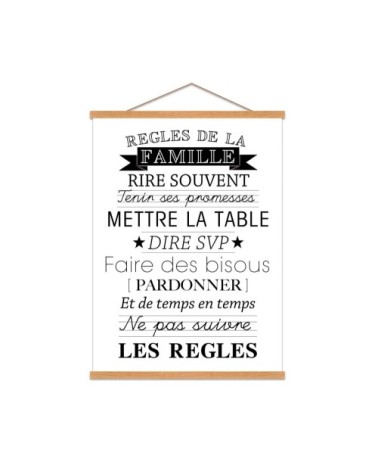 Affiche kakemono règles de la famille 60x80cm