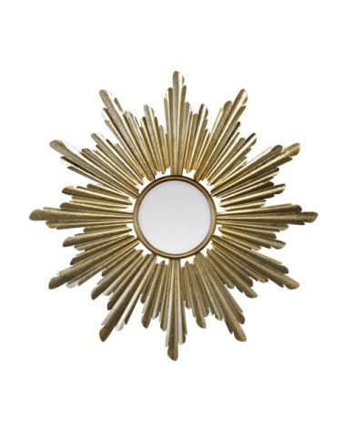 Miroir soleil rond métal doré 66cm
