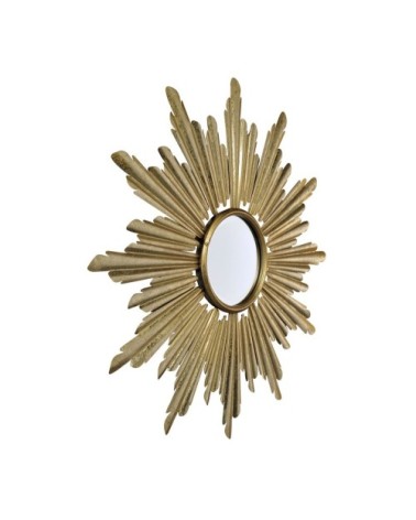Miroir soleil rond métal doré 66cm