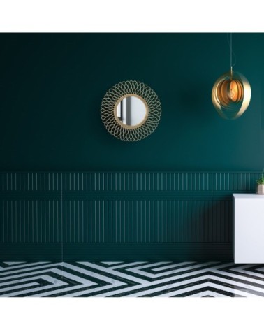 Miroir rond en rotin naturel 58cm