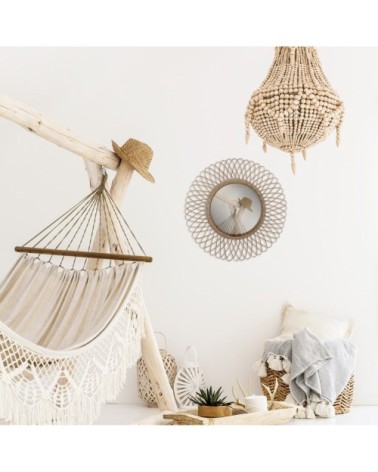 Miroir rond en rotin naturel 58cm