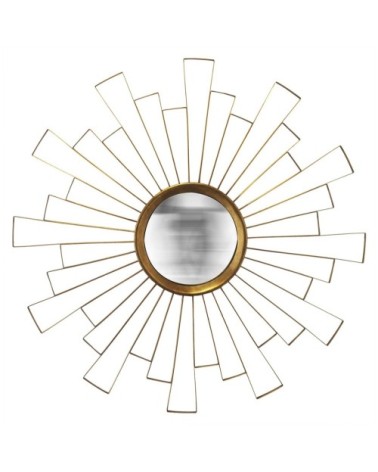 Miroir soleil convexe abstrait doré 90cm