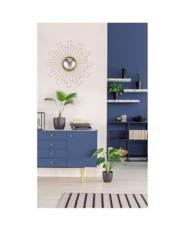 Miroir soleil convexe abstrait doré 90cm