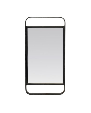 Miroir ajouré en métal noir 25x50cm