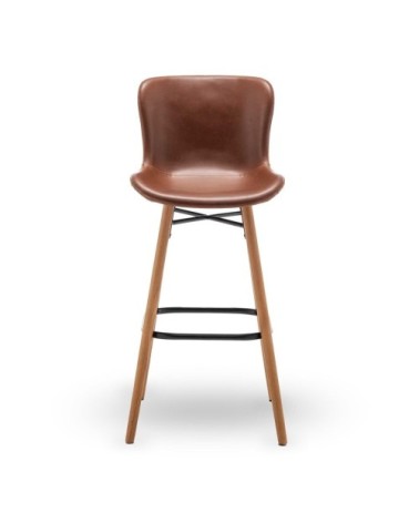 Lot de 2 chaises de bar marron l51 cm