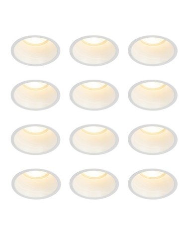 Lot de 12 spots encastrés blancs