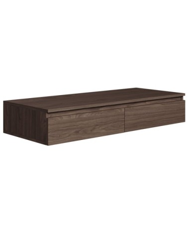 Bureau / coiffeuse murale, aspect noyer, 120 cm