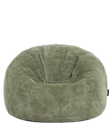 Lot de 2 poufs velours côtelé vert sauge