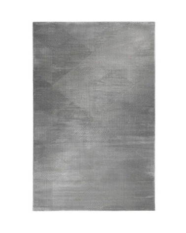 Tapis motif géométrique à relief gris taupe 225x160
