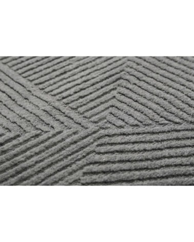 Tapis motif géométrique à relief gris taupe 225x160