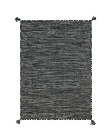 Tapis 100% coton tissé et tressé gris 160x230