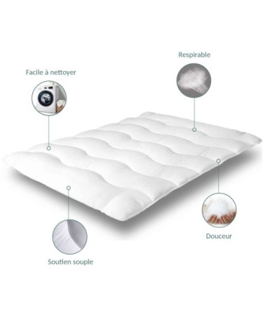 Surmatelas microfibre confort et protège matelas 90x190 cm