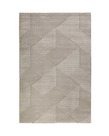 Tapis motif géométrique relief beige taupe 200x133