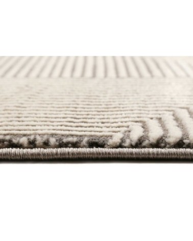 Tapis motif géométrique relief beige taupe 200x133