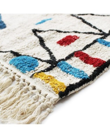 Tapis 100 % coton esprit berbère blanc 160x230