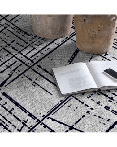 Tapis de salon de salon en coton impression digital  120x170 cm gris