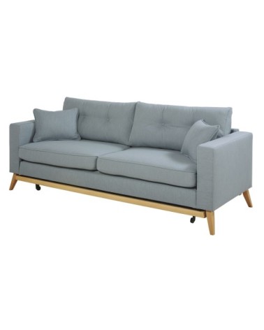 Canapé convertible style scandinave 3 places bleu glacier