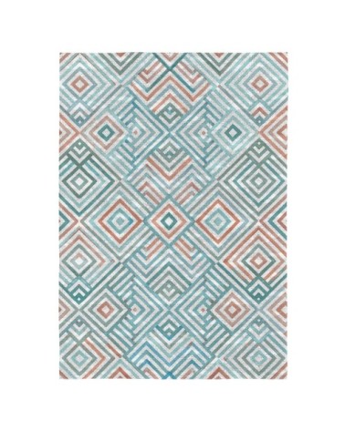 Tapis de salon en coton impression digital géométrique 120x170 cm