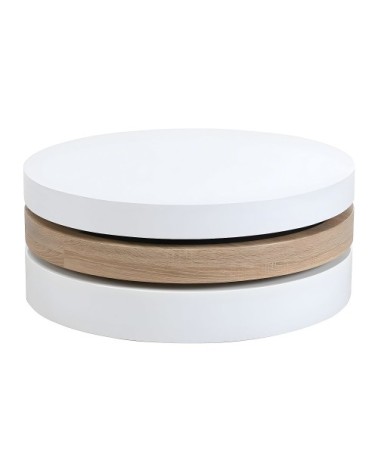 Table basse effet bois , blanc