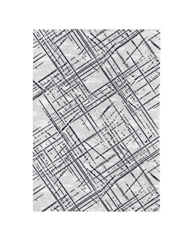 Tapis de salon de salon en coton impression digital 160x230 cm gris