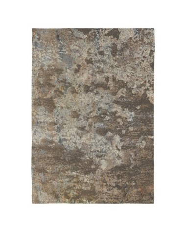 Tapis décoratif en coton imprimé contemporaine marron 120x170 cm
