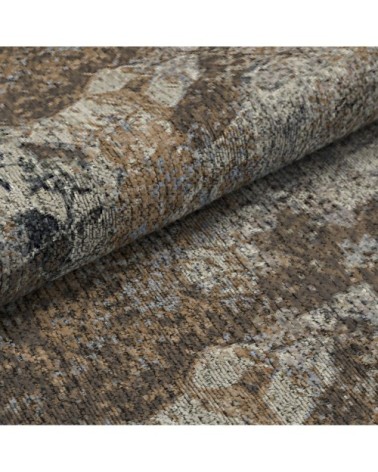 Tapis décoratif en coton imprimé contemporaine marron 120x170 cm