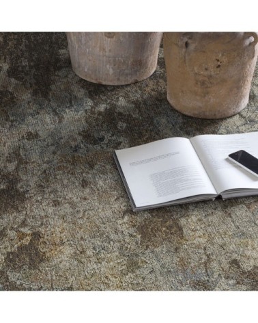 Tapis décoratif en coton imprimé contemporaine marron 120x170 cm