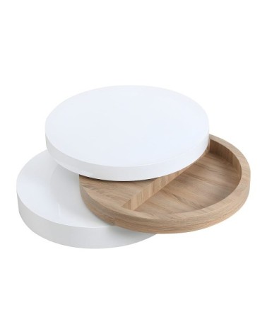 Table basse effet bois , blanc