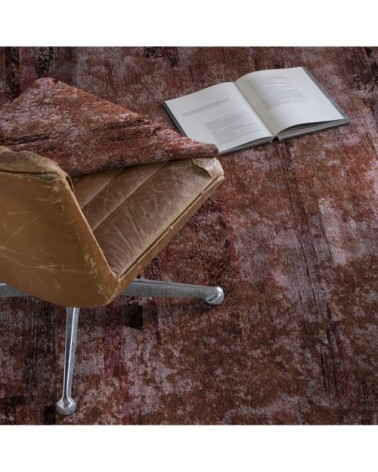 Tapis décoratif modern en coton impression digital marron 160x230 cm