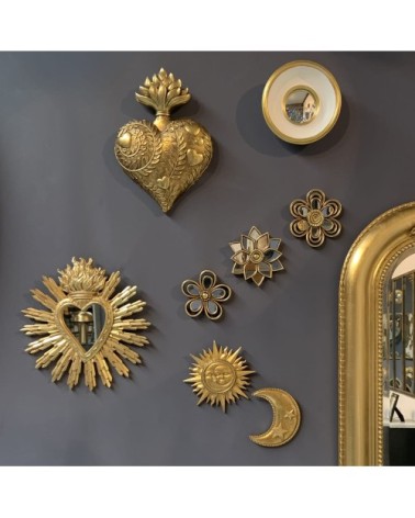 Déco murale fleur miroir diam 11cm