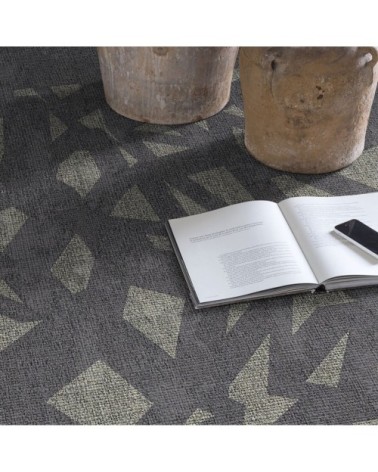 Tapis décoratif en coton impression digital gris 200x290 cm