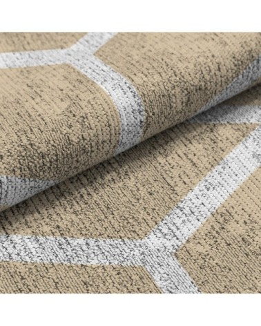 Tapis de salon en coton imprimé numérique graphiques beige  120x170 cm