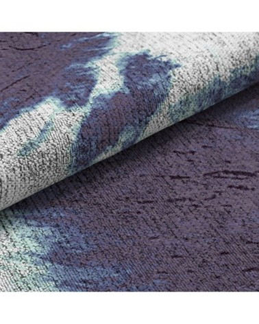 Tapis décoratif en coton impression digital tie dye bleu 120x170 cm