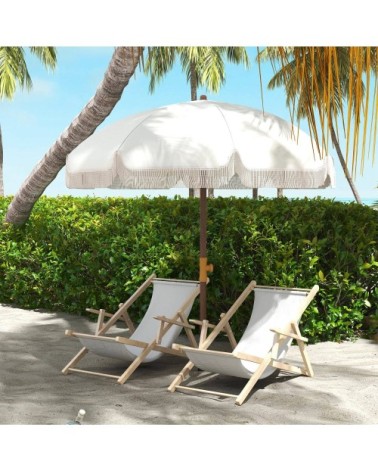 Parasol de plage protection uv 40+ polyester gris clair
