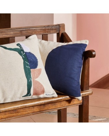 Housse de coussin 45x70 cm Marine et naturel