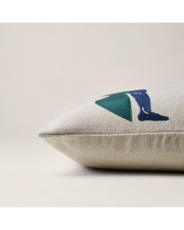 Housse de coussin 45x70 cm Marine et naturel